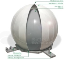 Instalación de un gasómetro de doble membrana sobre bancada de hormigón para FERTINAGRO ORGANIA.